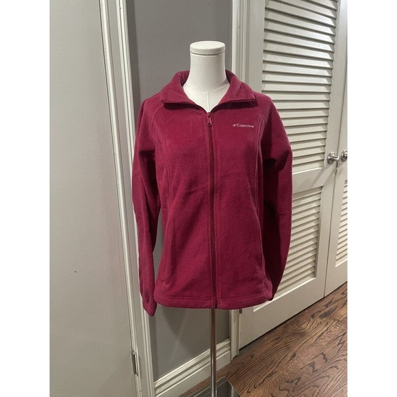 Columbia Jacket Fuchsia Womens Size M Fleece Full Zip Long Sleeve Winter‎ Ladies - Picture 1 of 5